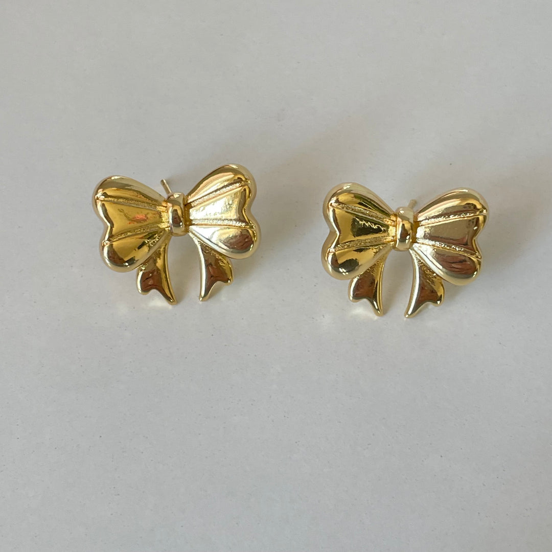 Bow earrings -gold