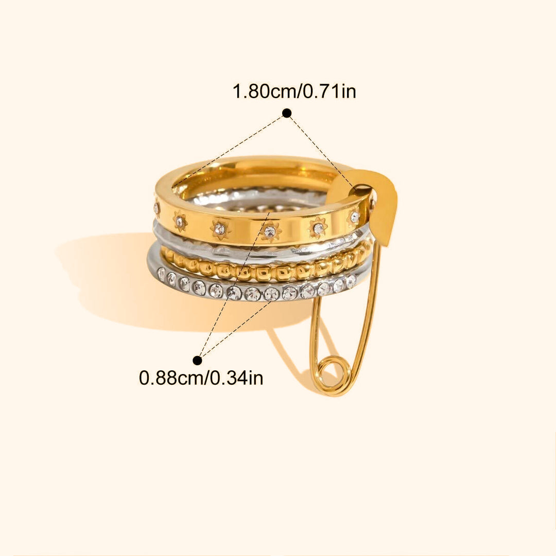 Stacked pin ring style 1