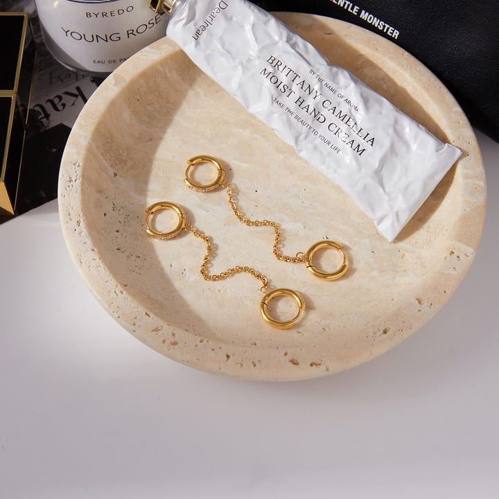 Double hoop earrings ( pair )