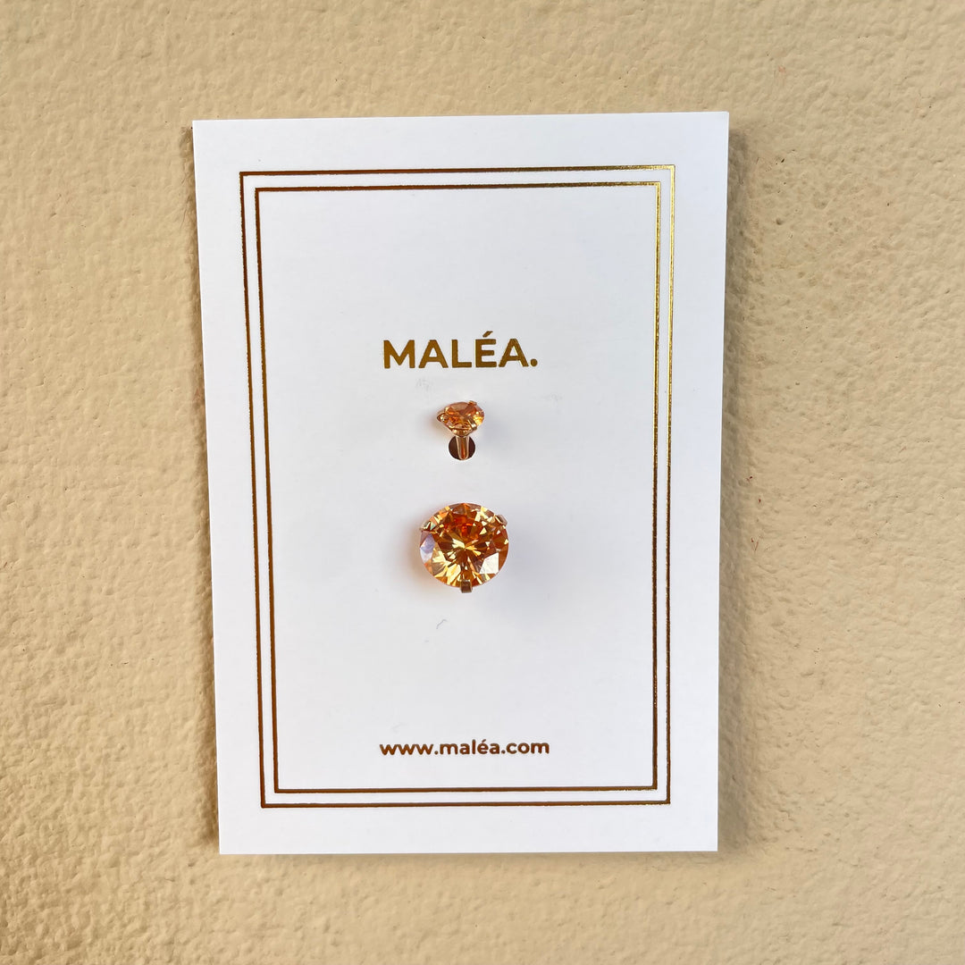 Brown Belly Ring -rose gold