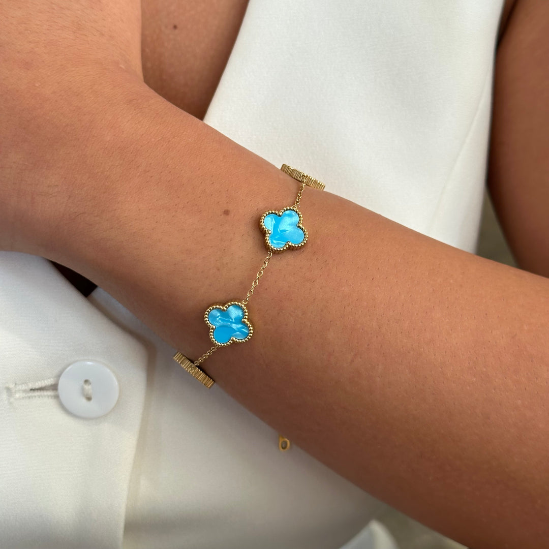 Limited edition clover bracelet -Ocean blue