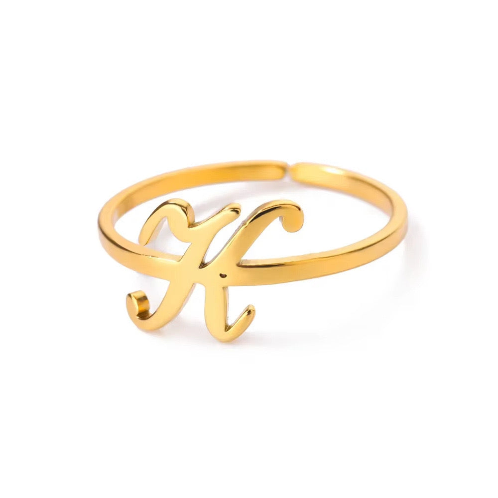 Dainty initial ring
