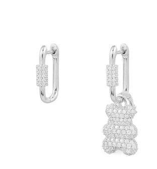 White teddy earrings -LUXE