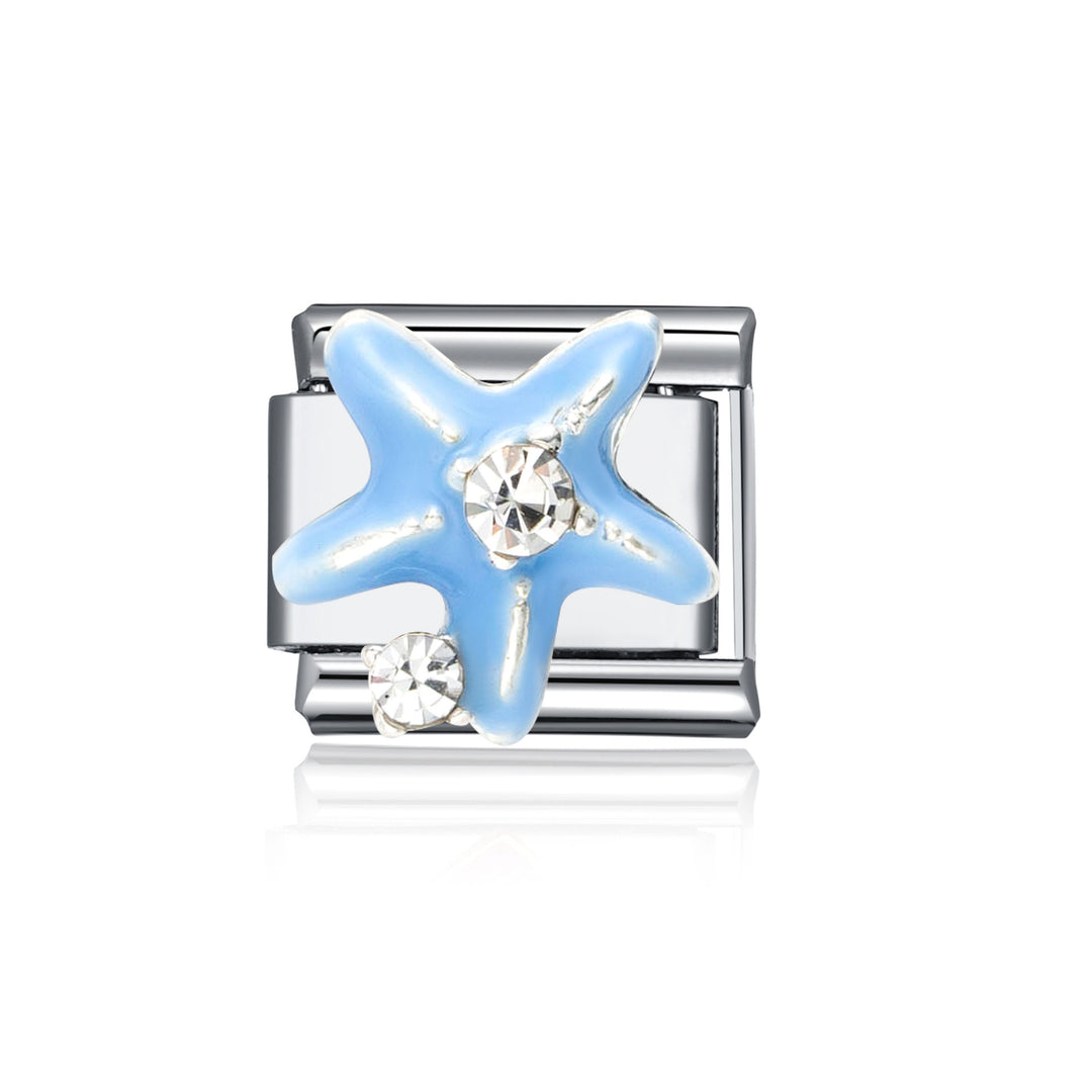 Blue starfish italian charm