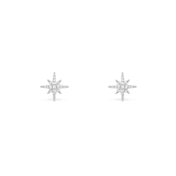 Falling star ear studs silver -LUXE
