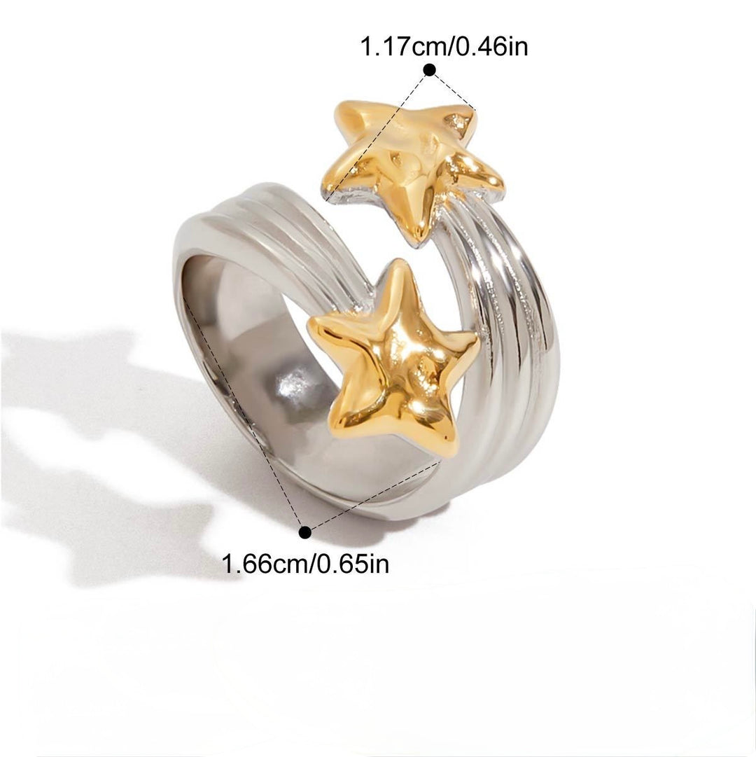 Thick double star ring