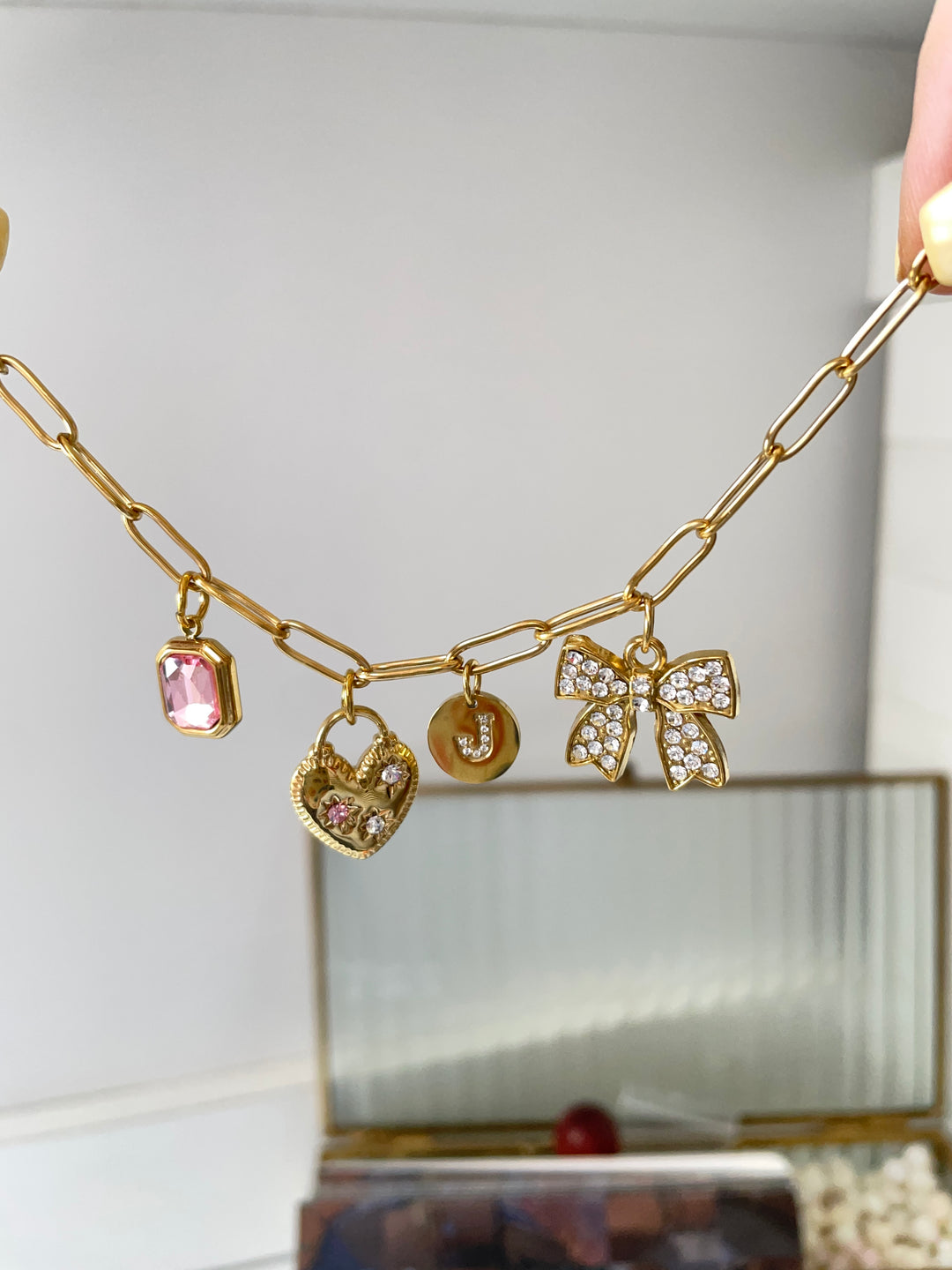 Pink stone Charm - arrives june 7