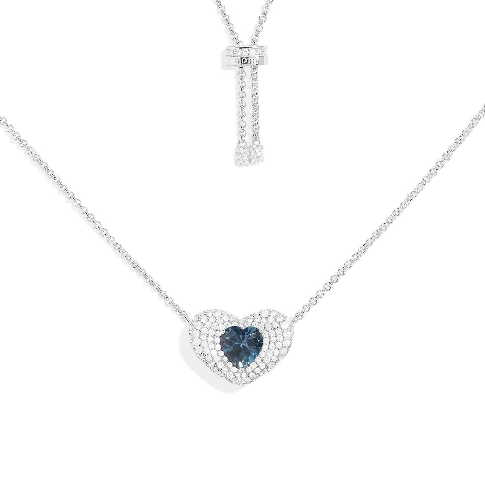 Bubble blue heart necklace -LUXE