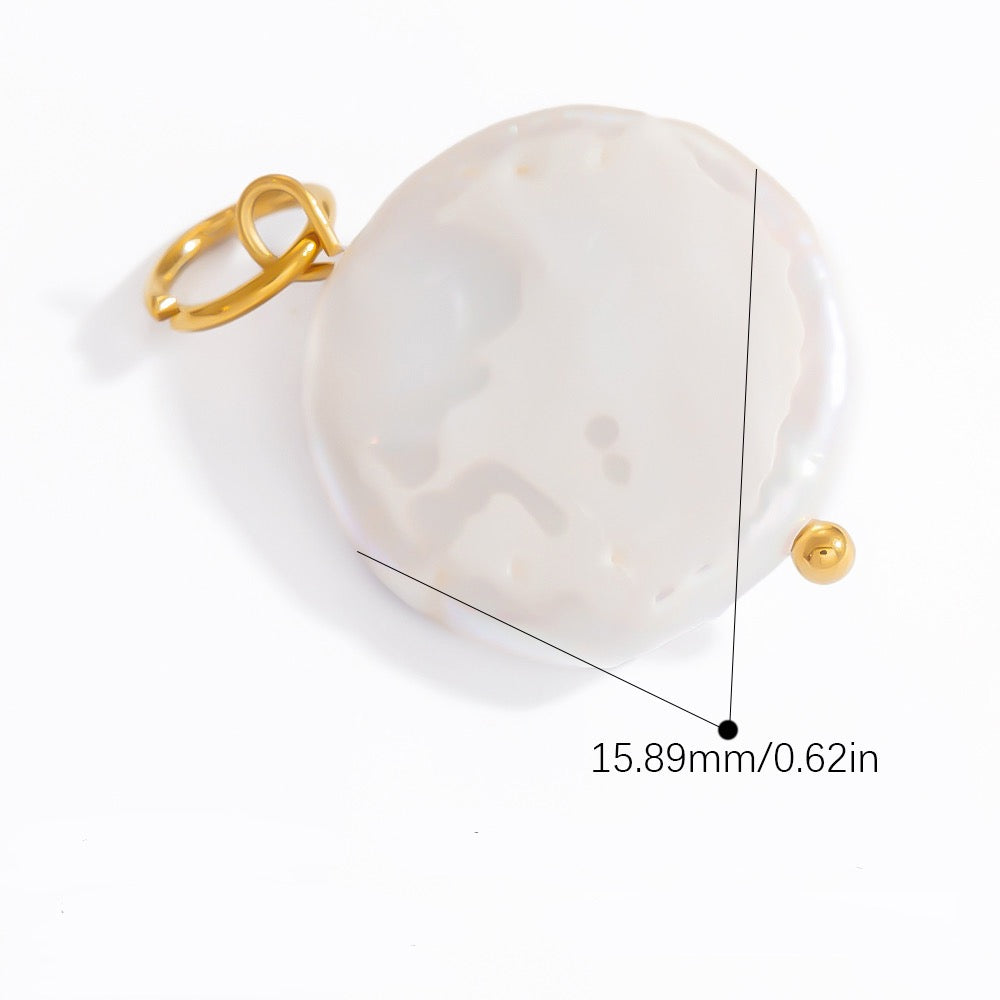 Freshwater pearl coin charm - arrives june 7