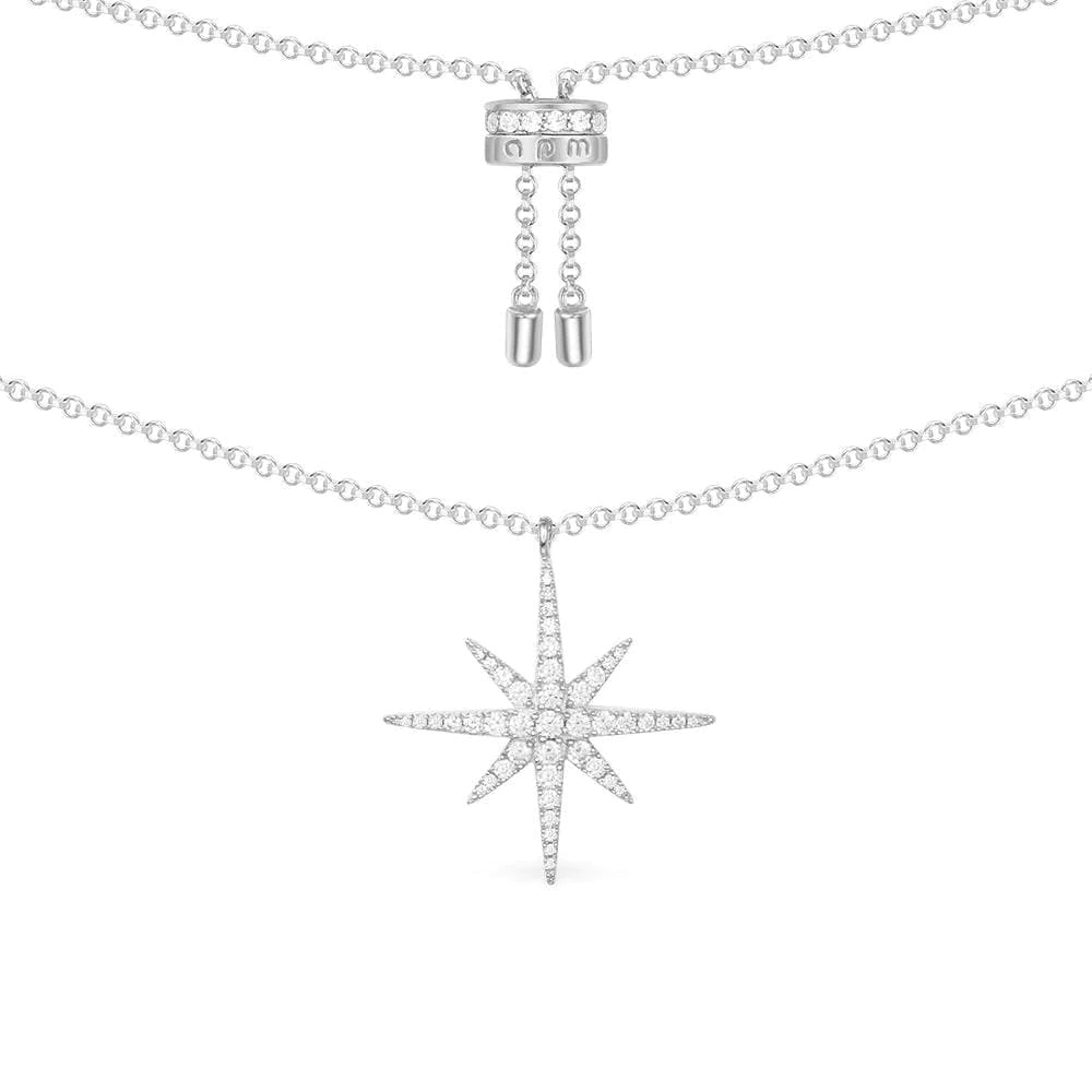 Single falling star necklace silver -LUXE (pre-order 2 weeks)