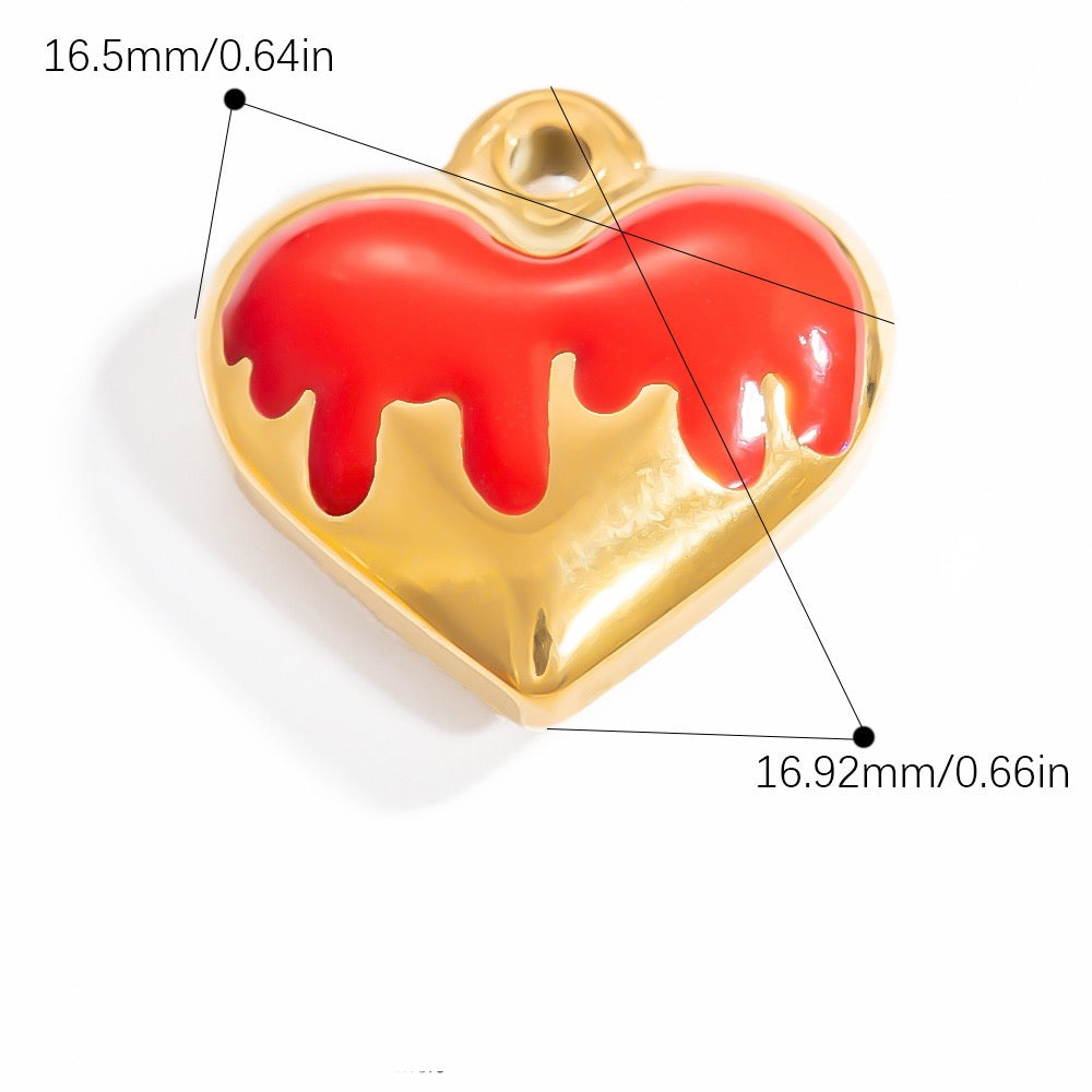 Dripping heart charm