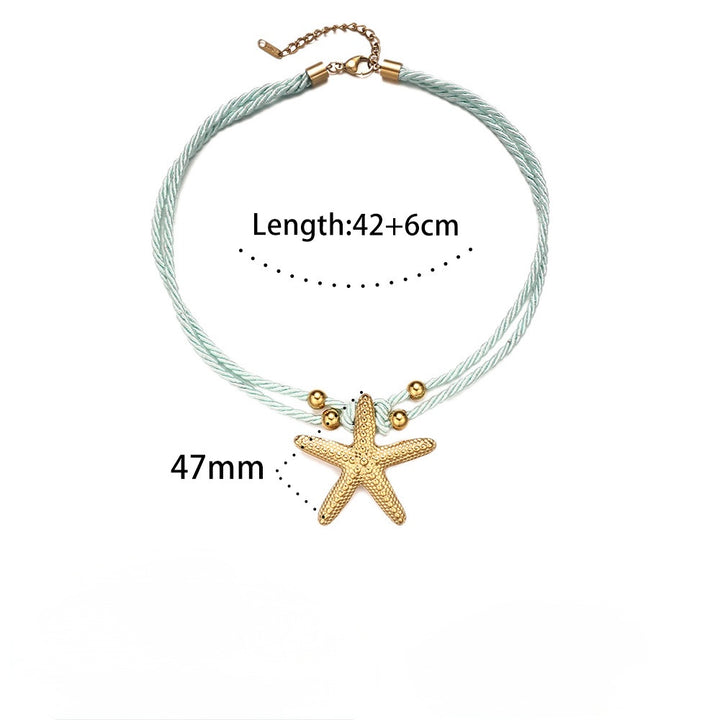 Light blue starfish rope necklace