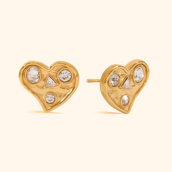 Gems heart earrings