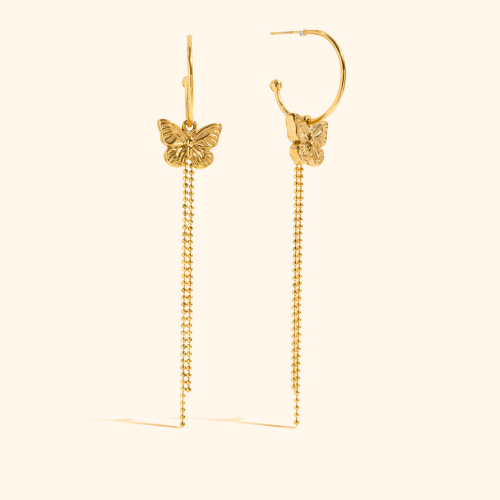 Dangling butterfly earrings