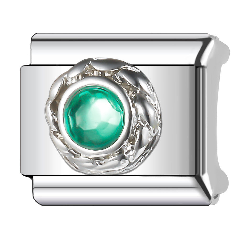 Turquoise diamond italian charm