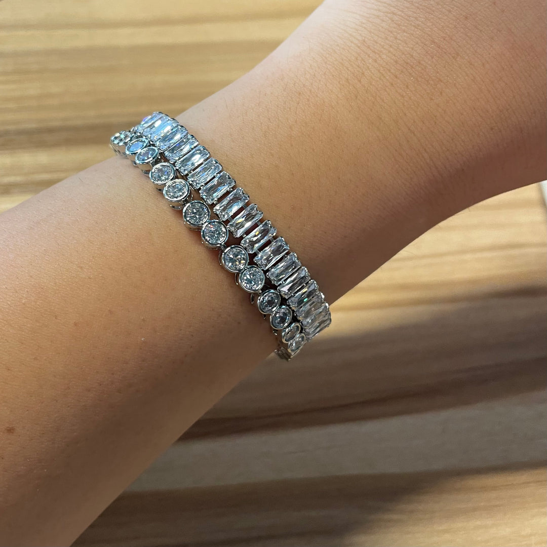 Round tennis bracelet -silver