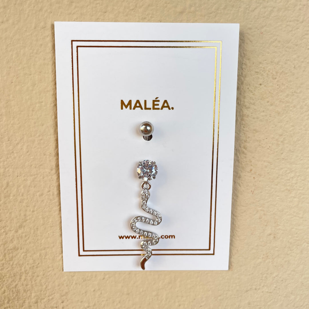 Iconic Snake Belly Ring -silver