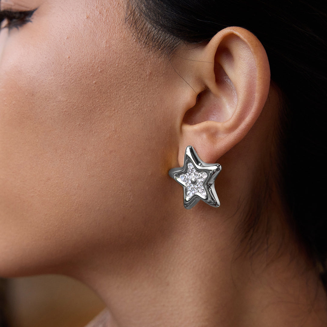 Bling star big studs silver