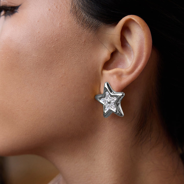 Bling star big studs silver