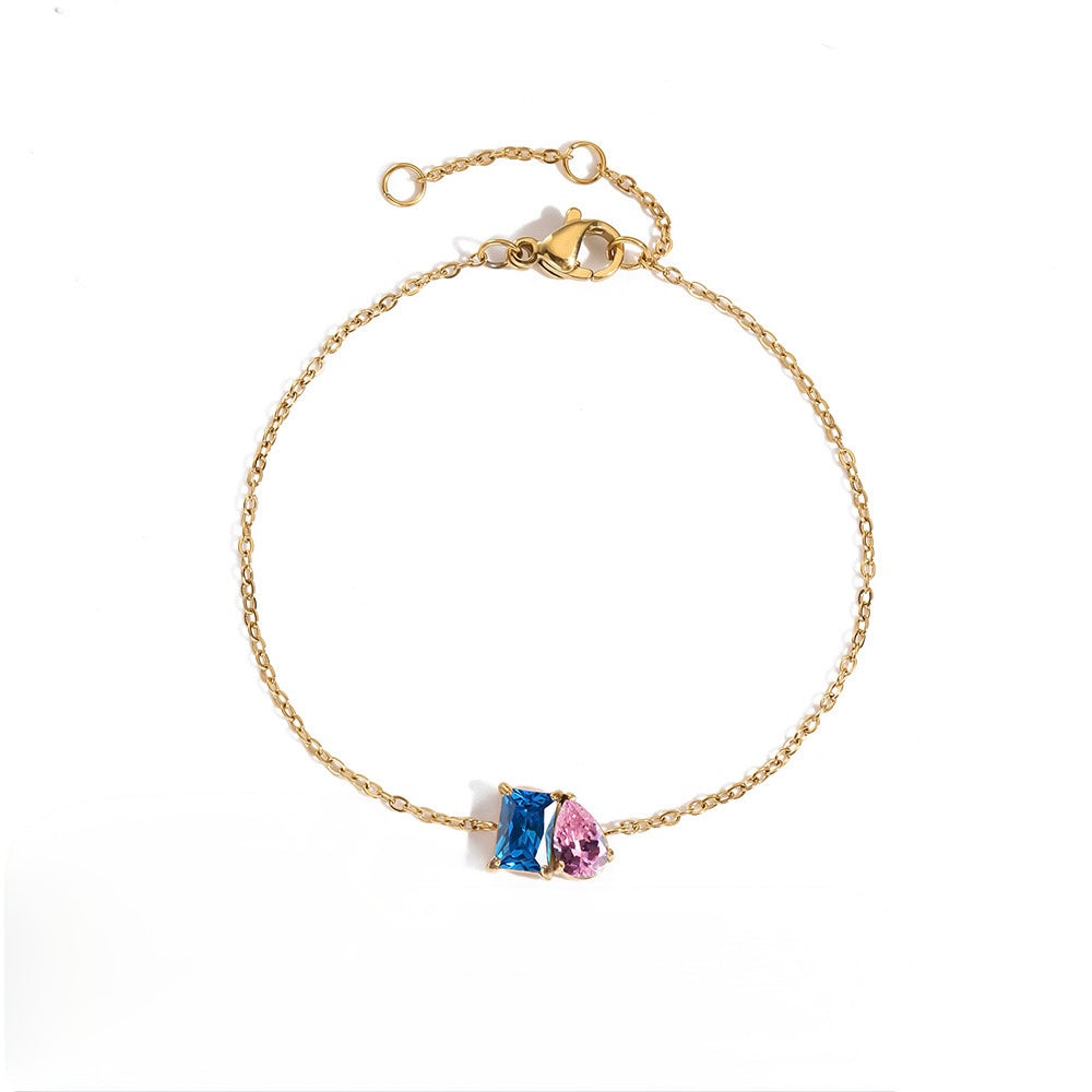 Toi et moi birthstone bracelet ( pre - order )