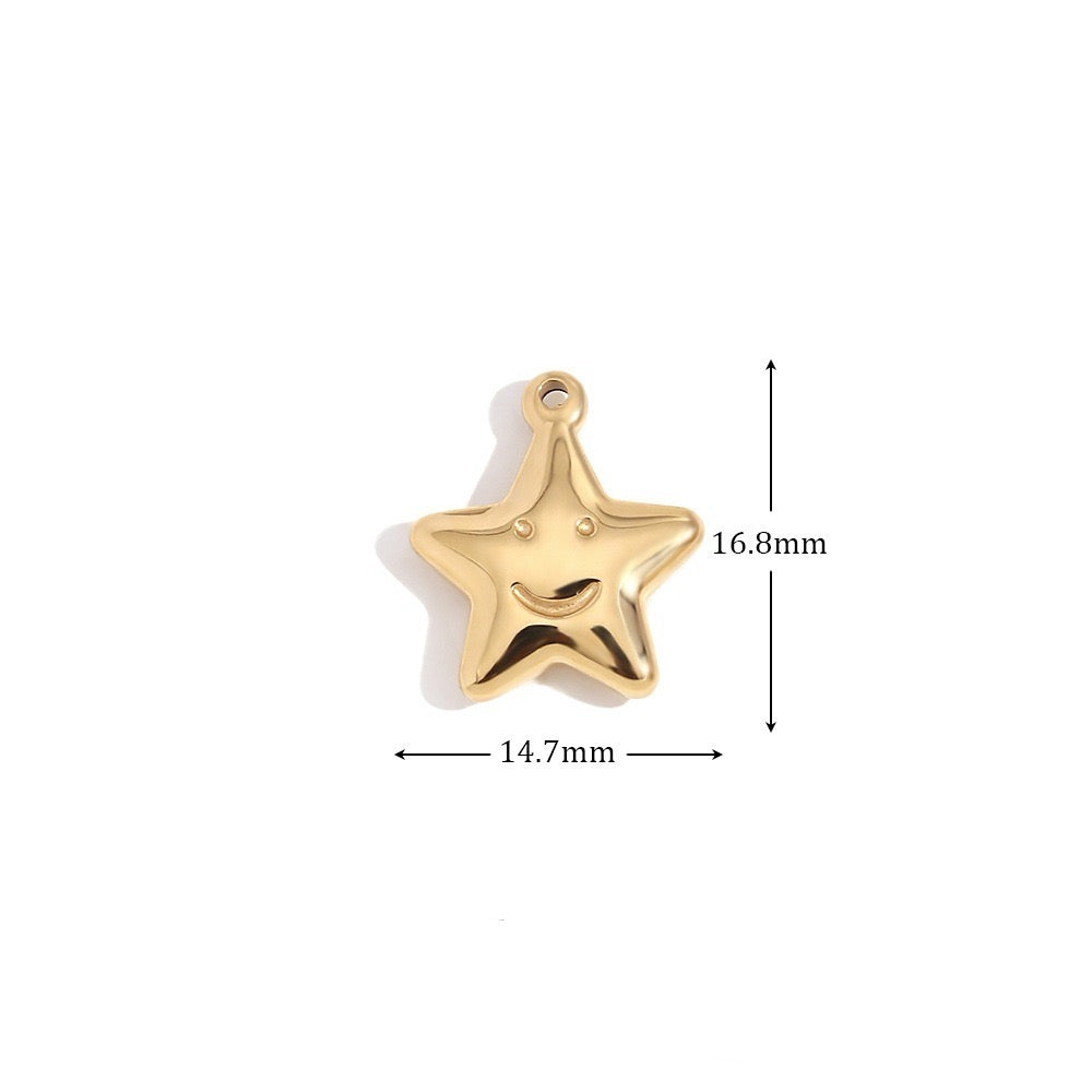 Smiley star charm