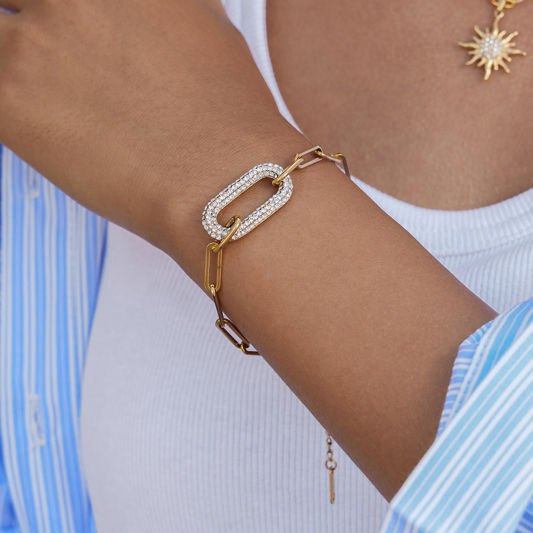 Oval bedazzled bracelet