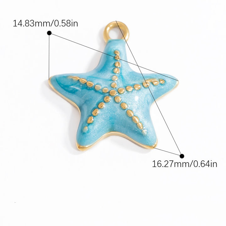 Blue starfish charm