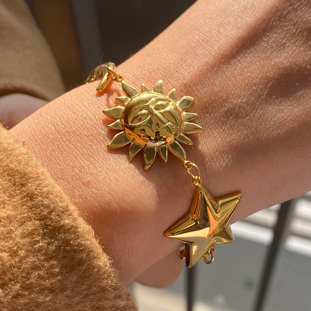 Chunky sun & moon big bracelet