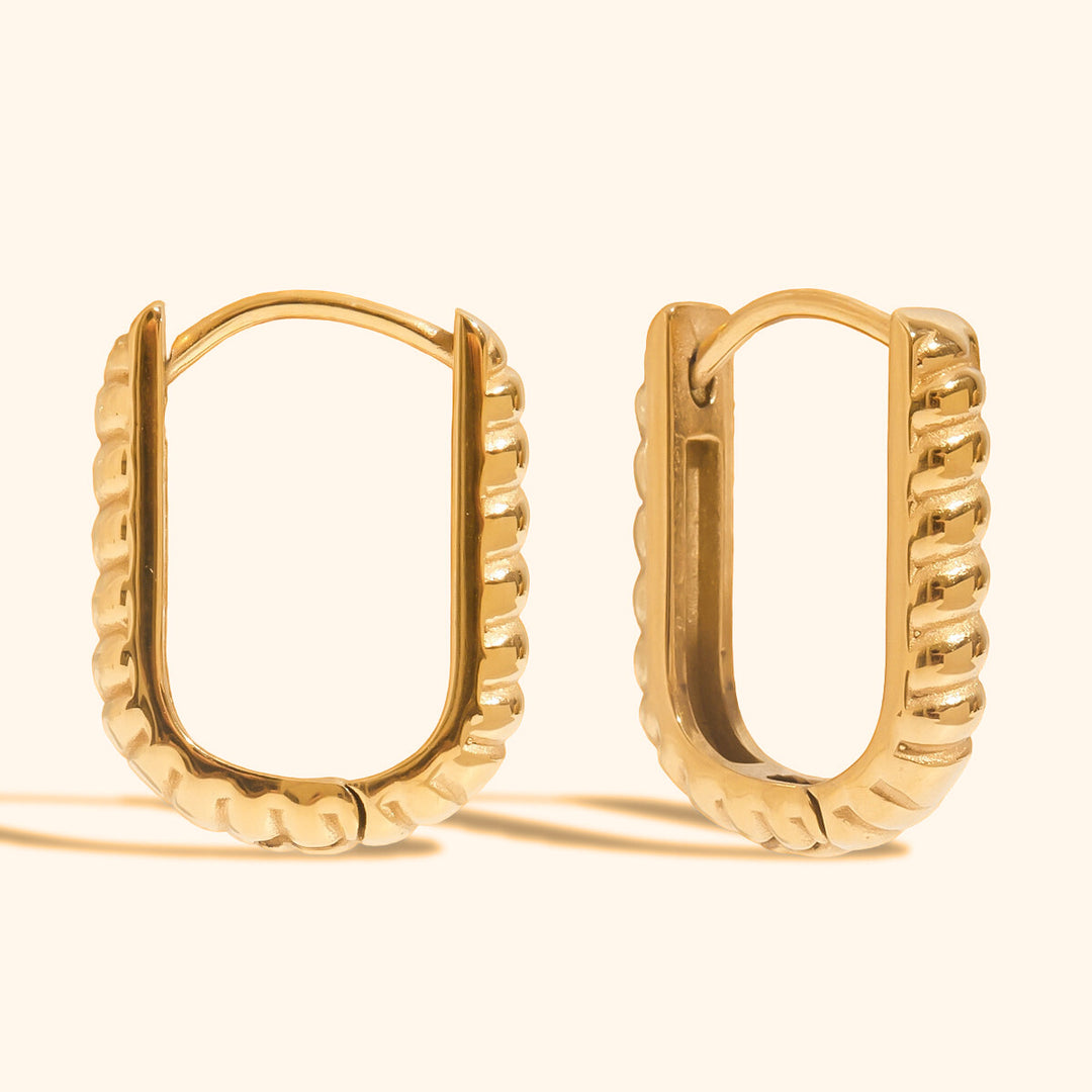 U shape twisted hoop earrings