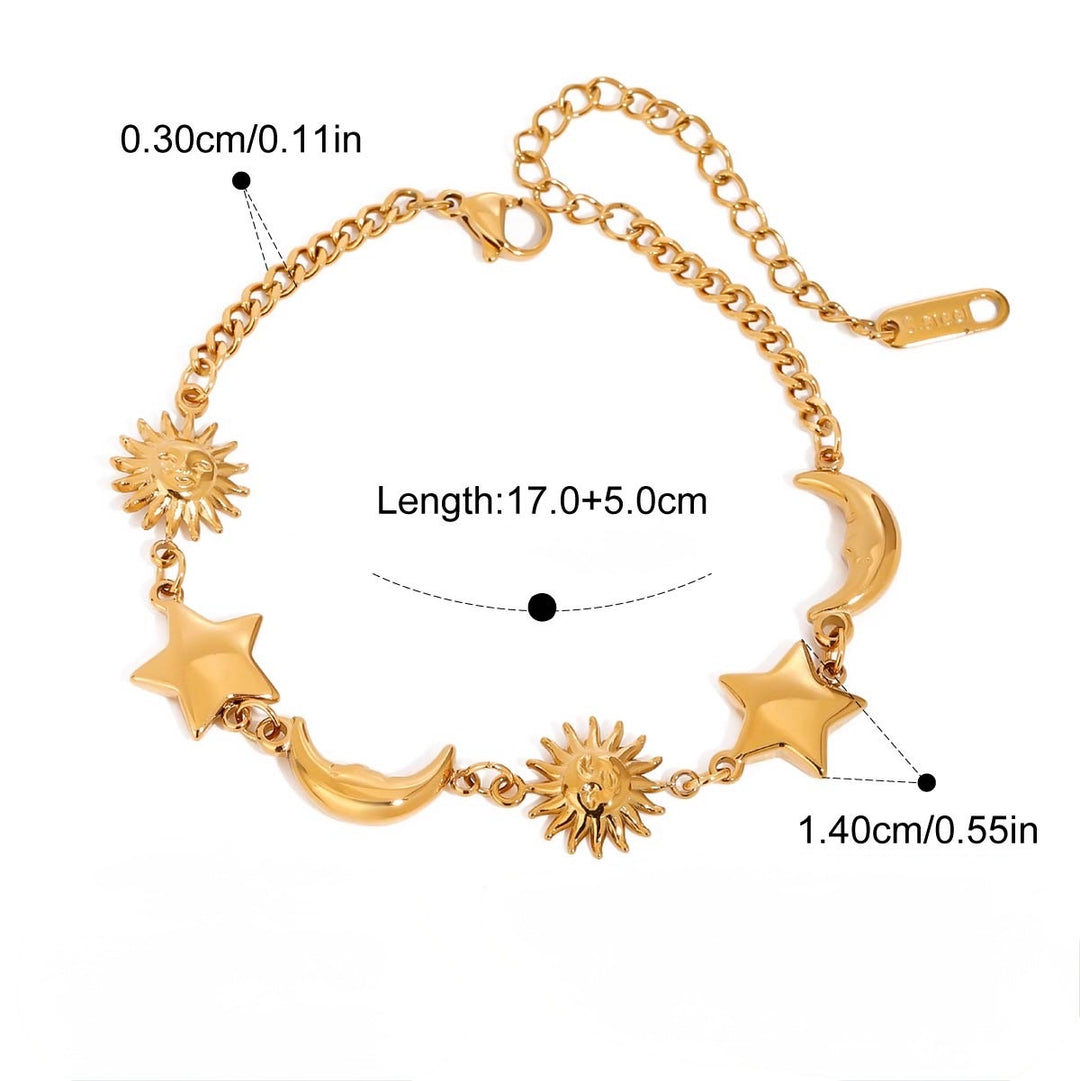 Dainty sun & moon bracelet