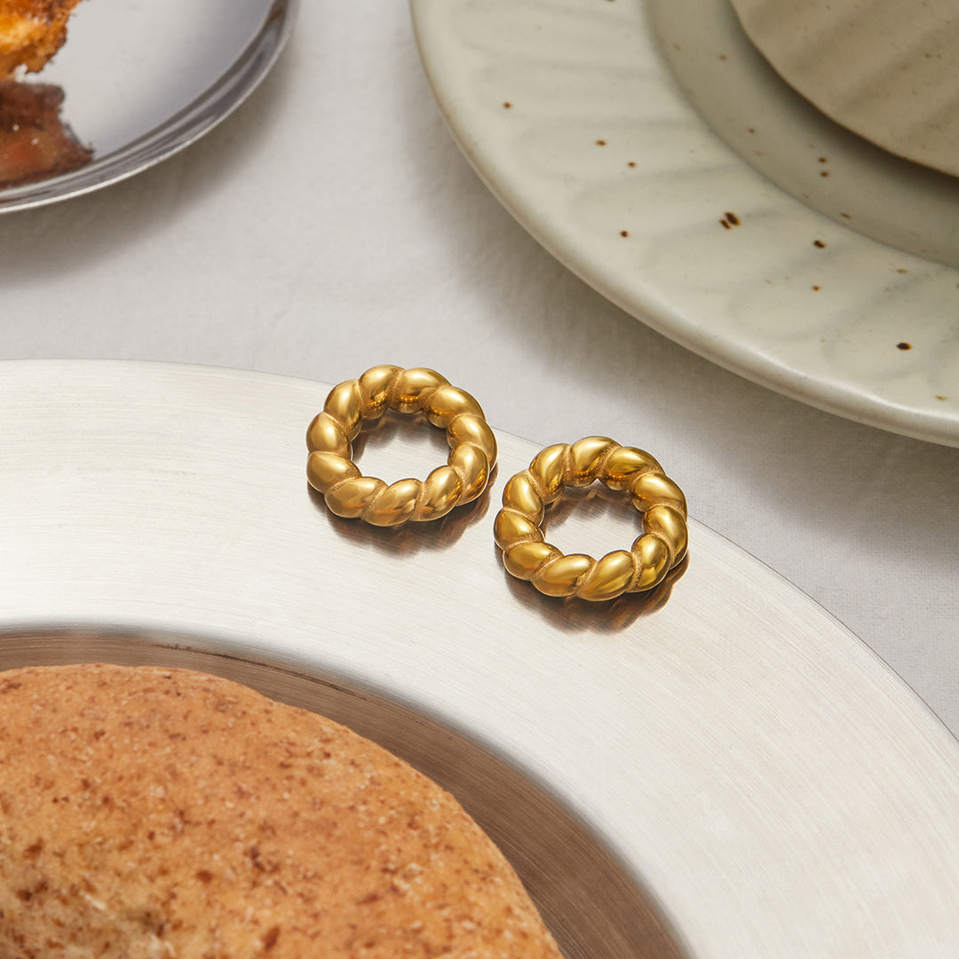 Braided circle earrings