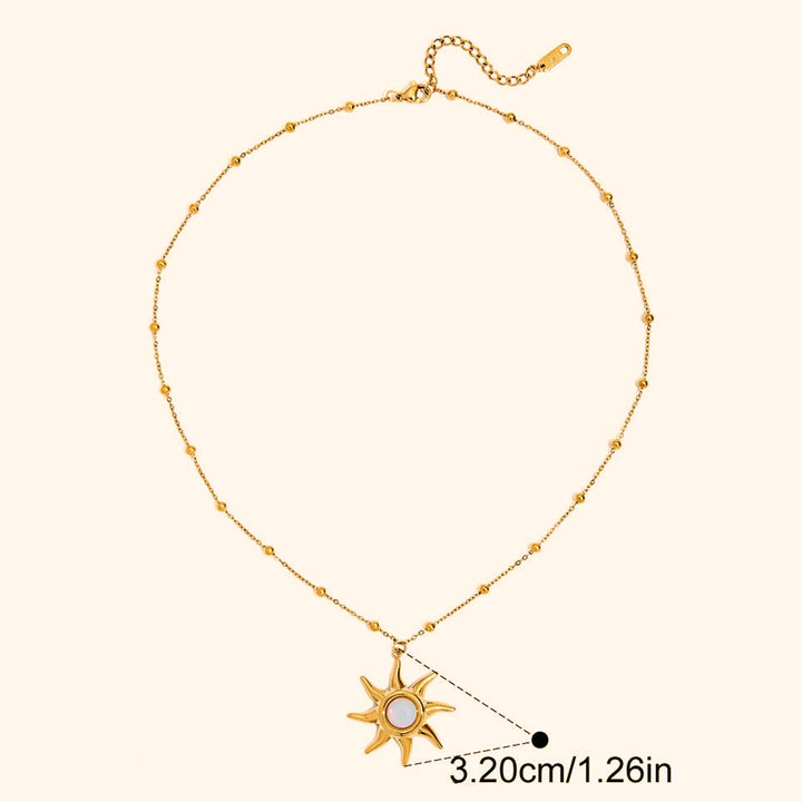 Opal sun necklace