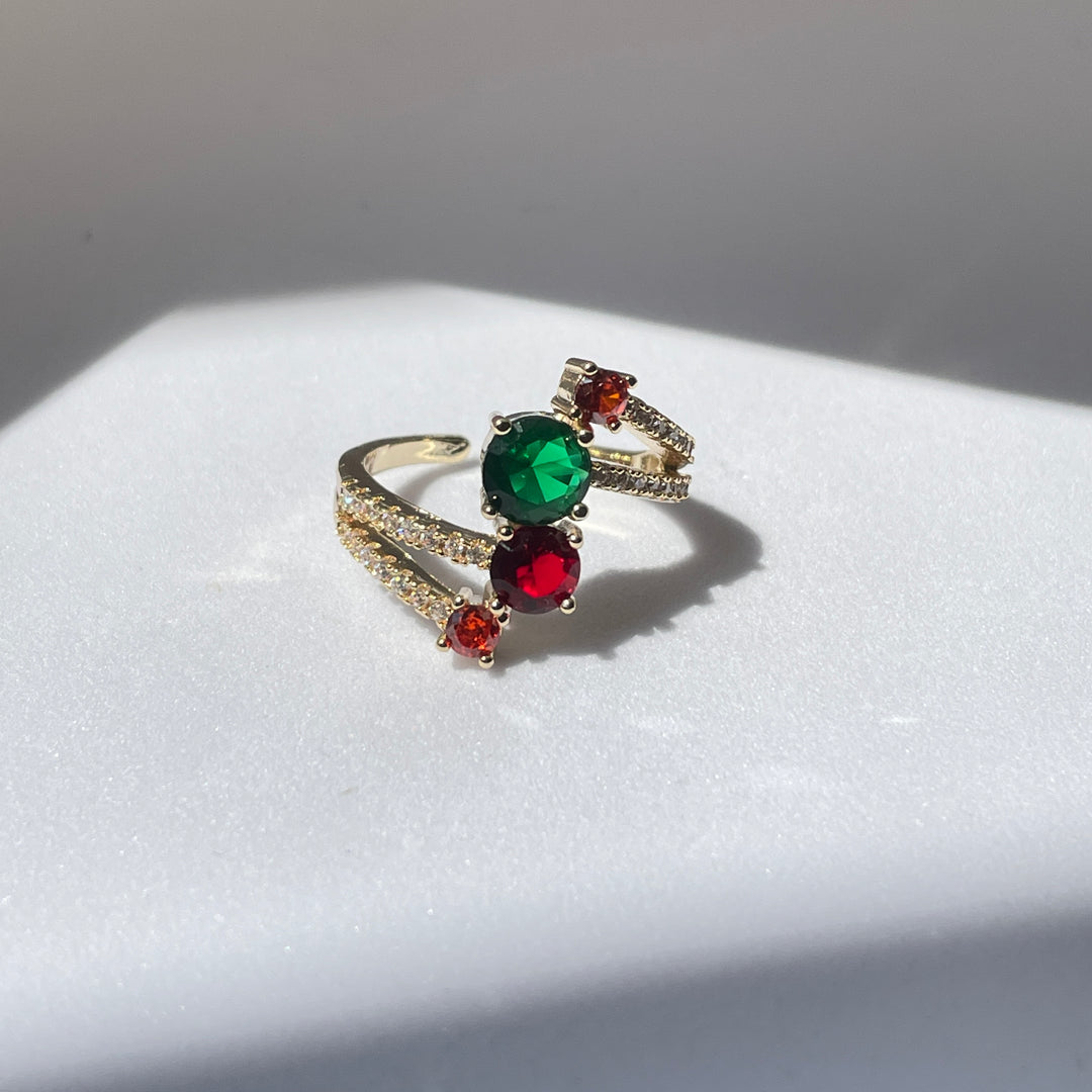 Layered stones ring