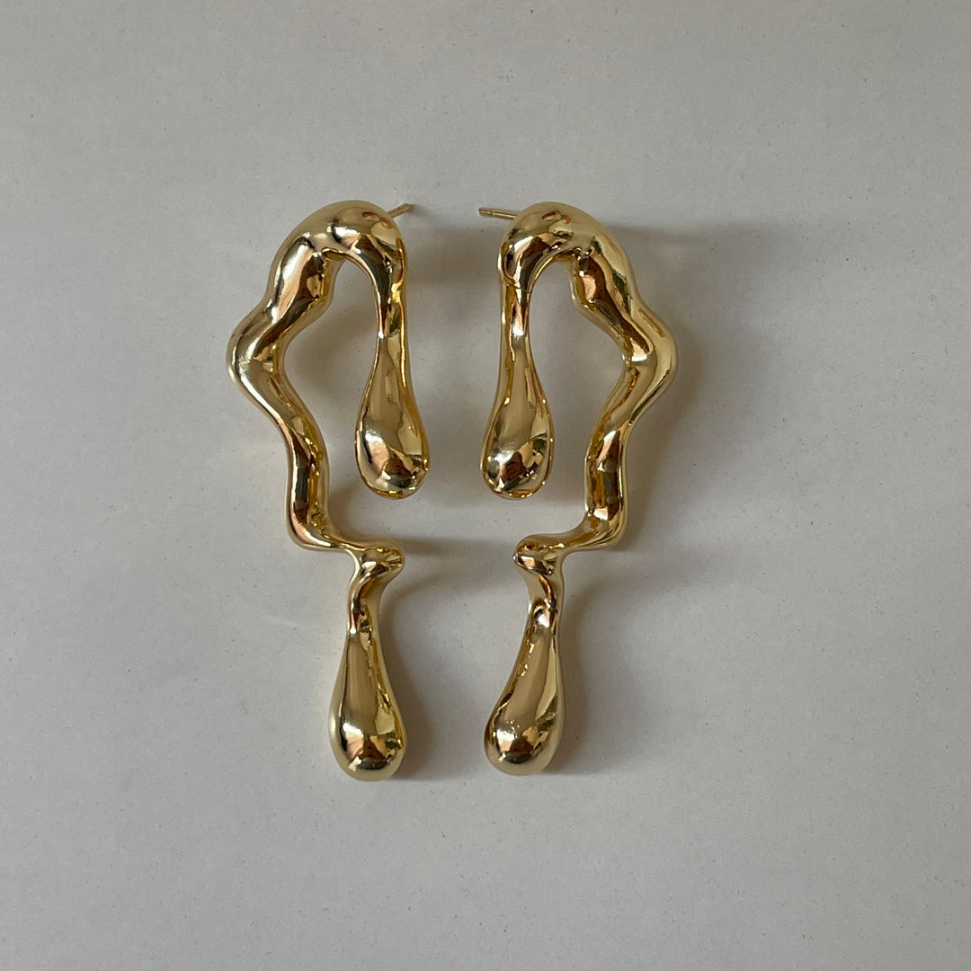 Irregular earrings -gold