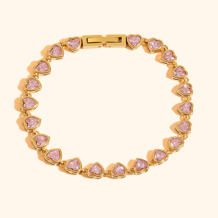 Pink heart bubble bracelet