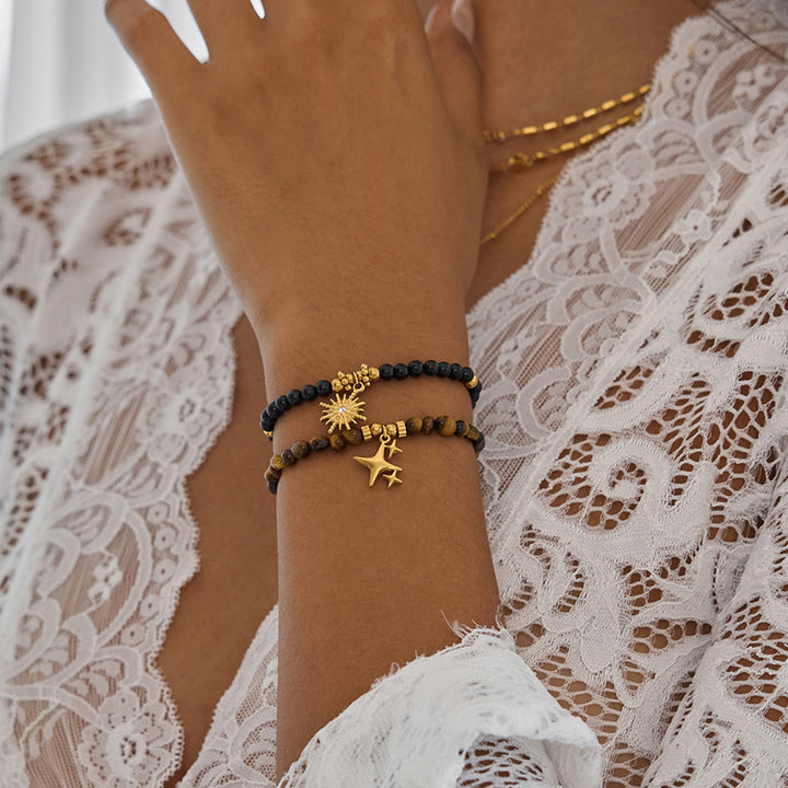 Black onyx sun bracelet