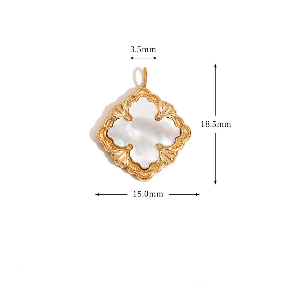 Vintage pearl clover charm -arrives june 7
