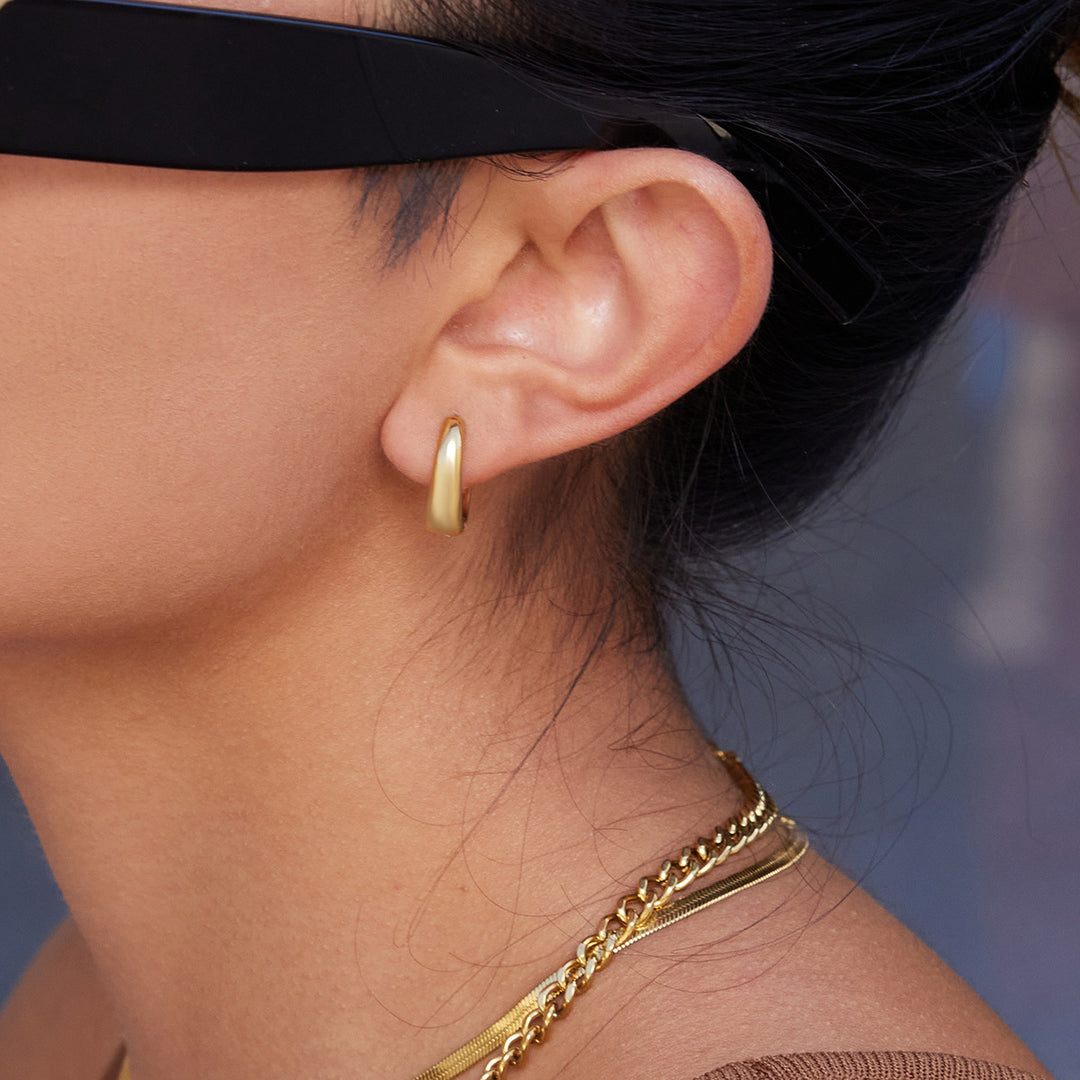 Bold dainty hoop earrings