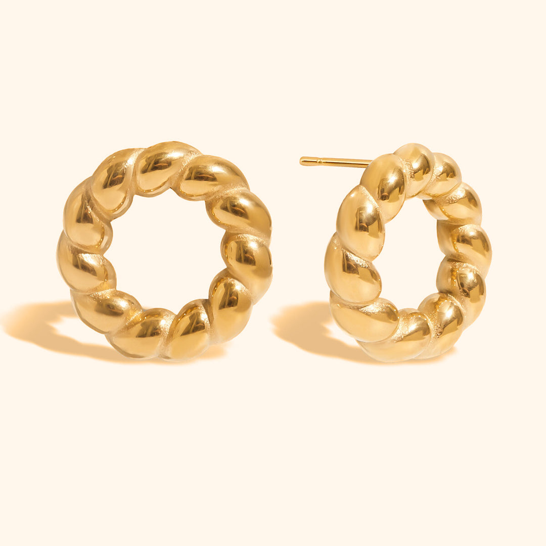 Braided circle earrings