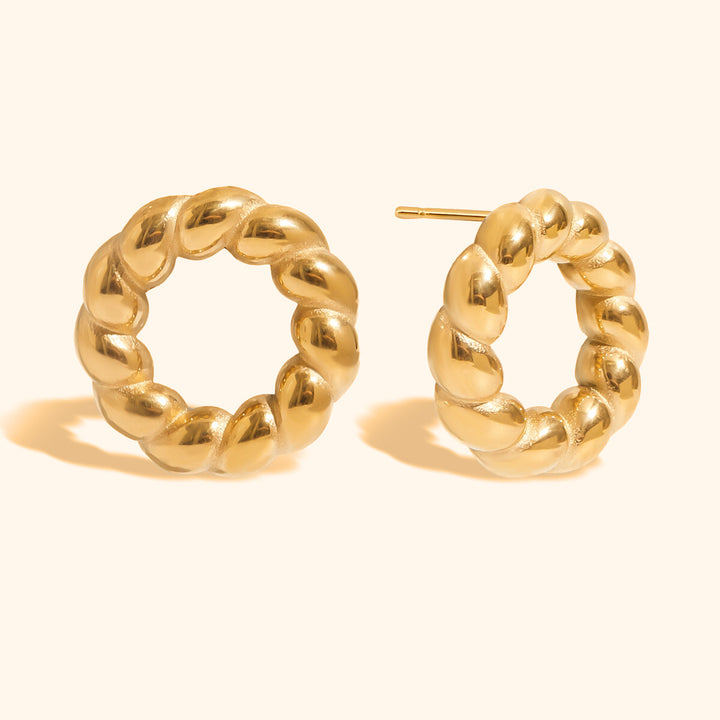 Braided circle earrings