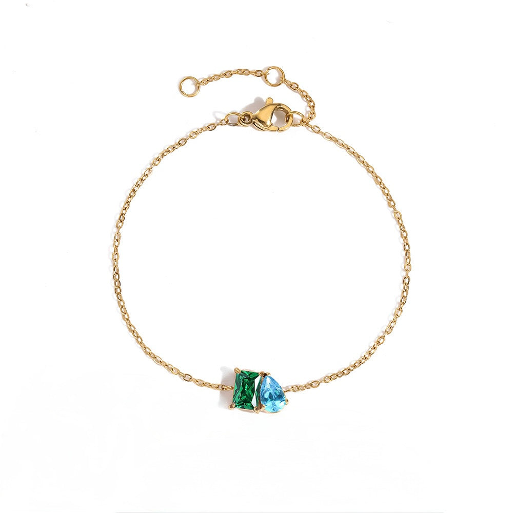 Toi et moi birthstone bracelet ( pre - order )