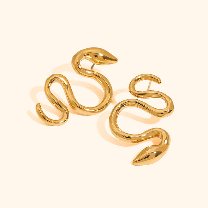 Turned snake earrings
