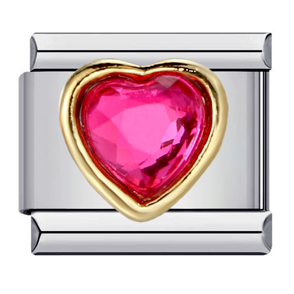 Dancing princess crystal heart italian charm