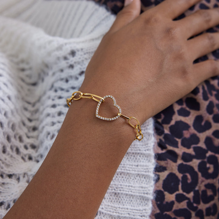Bling heart bracelet