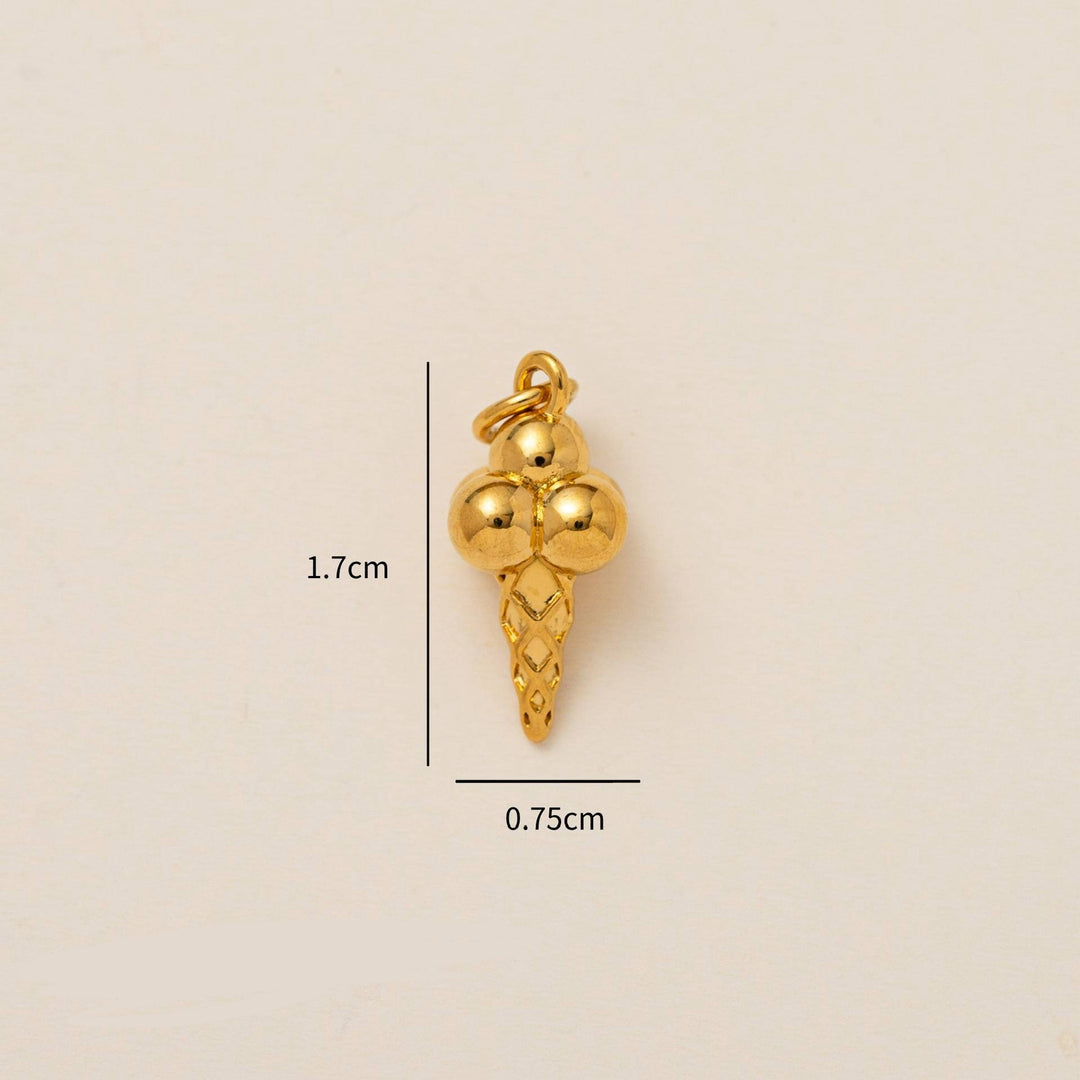 Golden ice cream charm