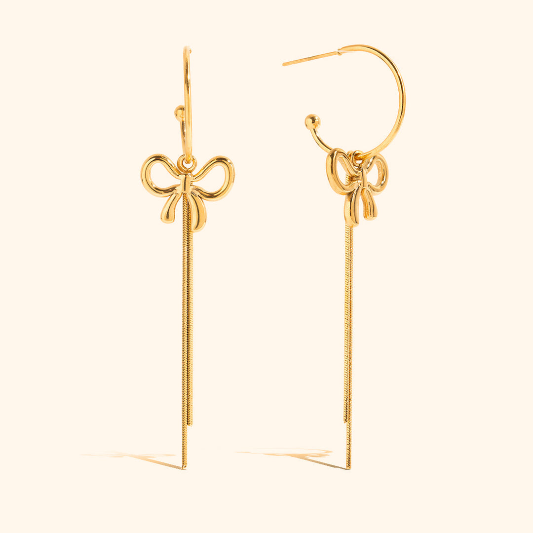 Dangling bow earrings