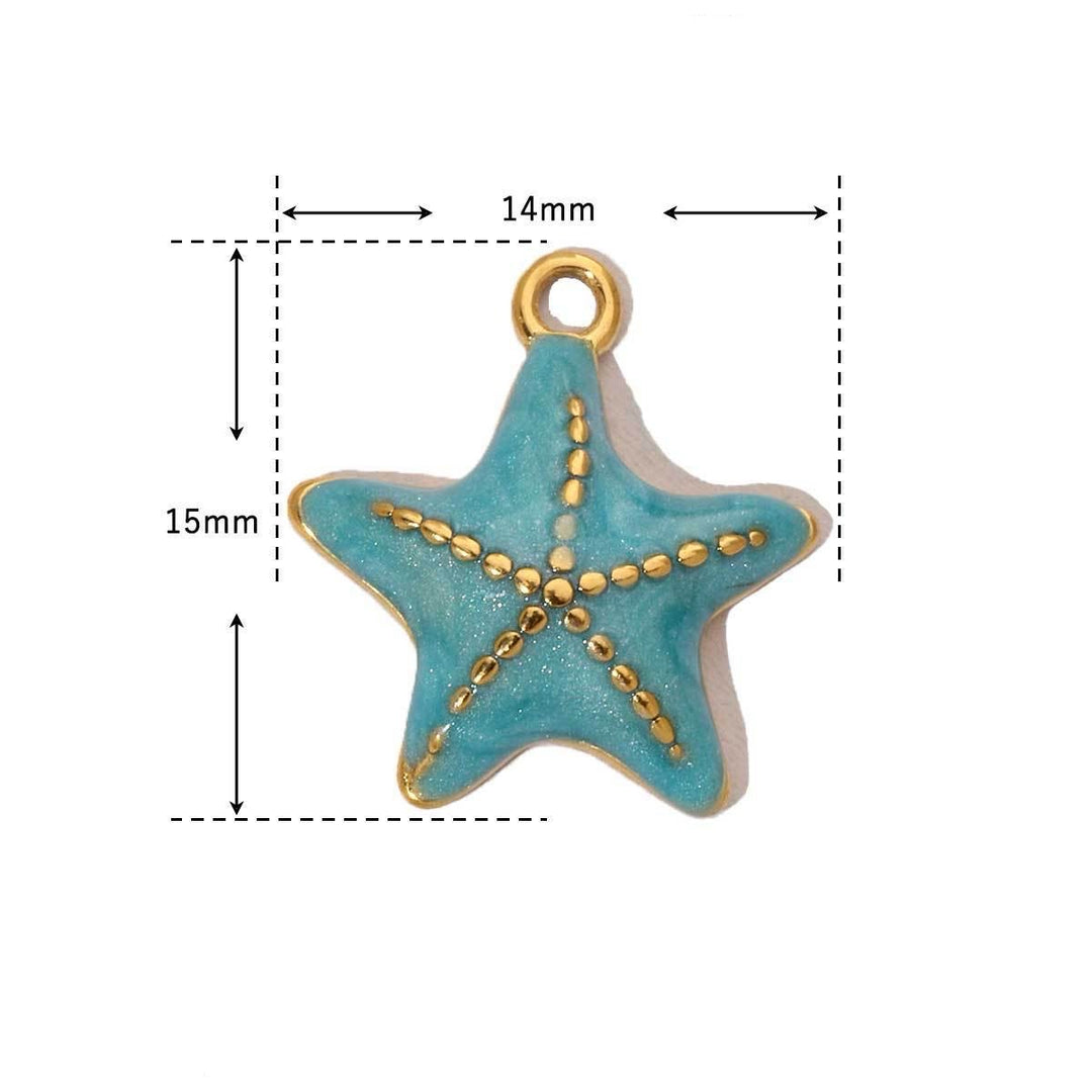 Blue turquoise starfish charm -arrives june 7