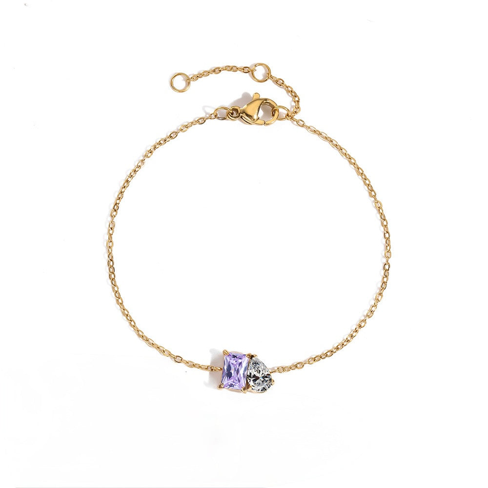 Toi et moi birthstone bracelet ( pre - order )