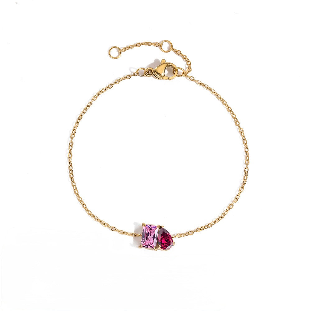 Toi et moi birthstone bracelet ( pre - order )