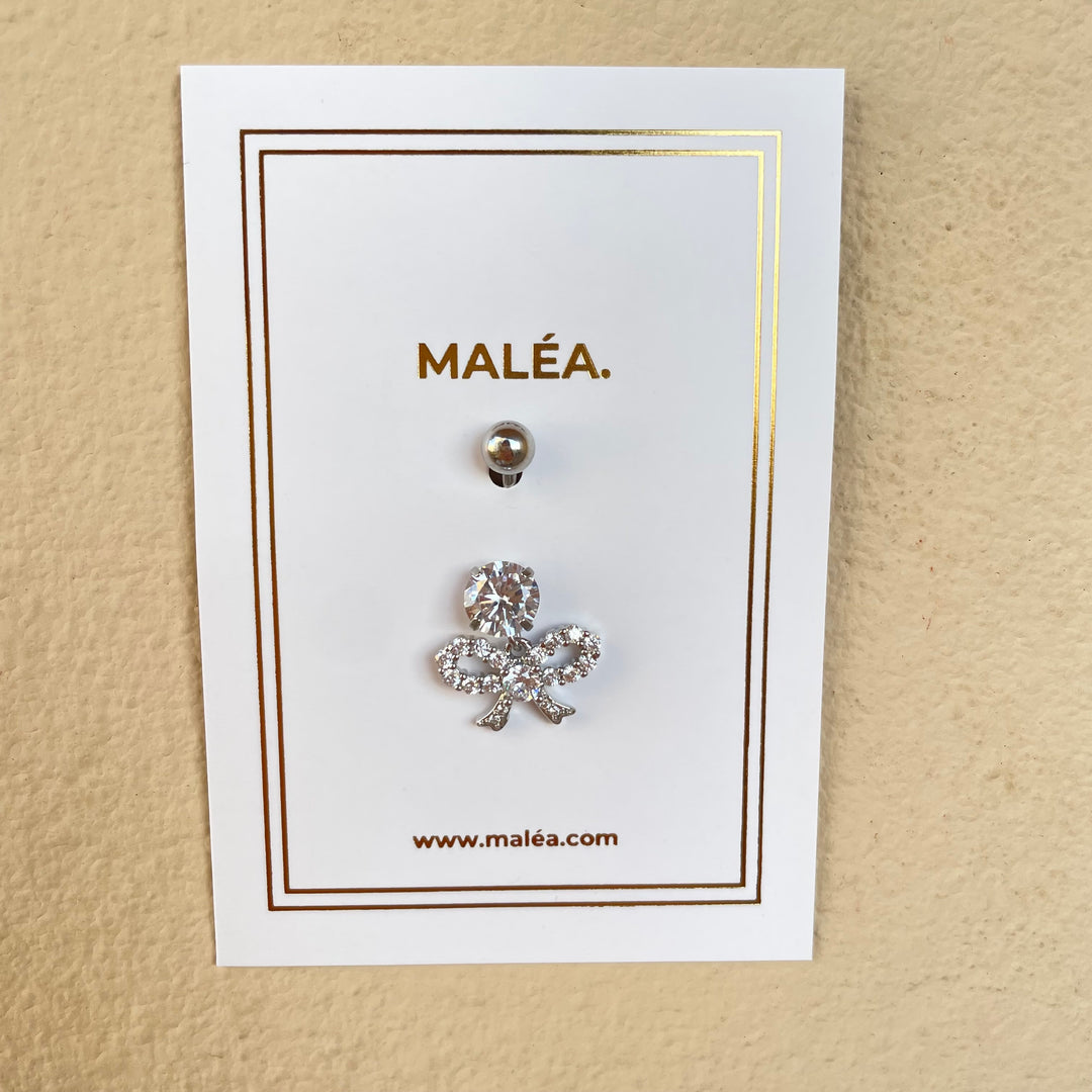 Bow Belly Ring -silver